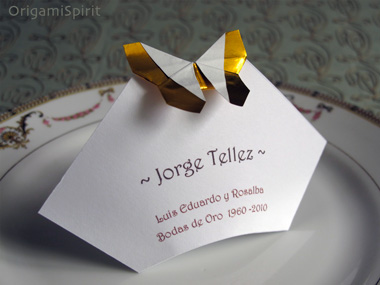 origami butterfly place card
