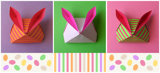origami bunny rabbit - recipiente para caramelos