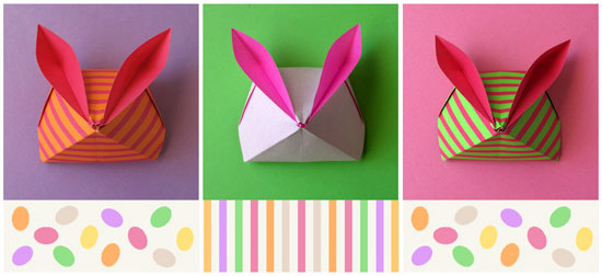 origami bunny rabbit - container for candies