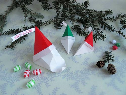 Origami Santa Claus and Elf Gift Box