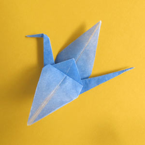 Origami Crane made with tracing paper