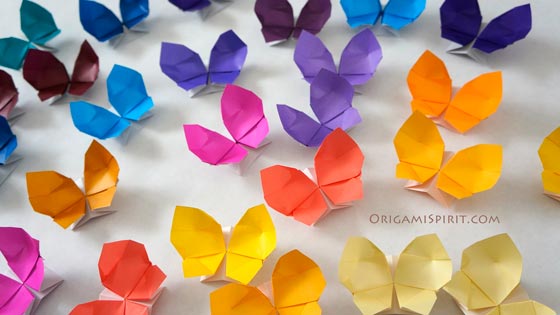 Make A Rainbow Of Origami Butterflies Origami Butterfly