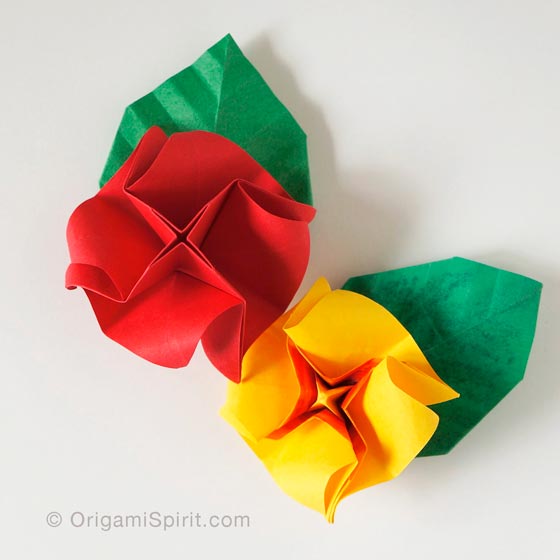 How To Make A Quick And Easy Origami Rose And A Leaf