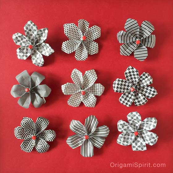 origami-seis pétalos-flor560c