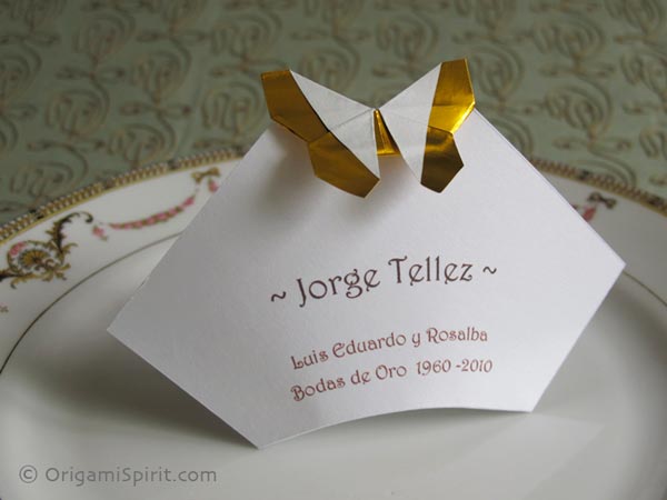 Simple origami place-card