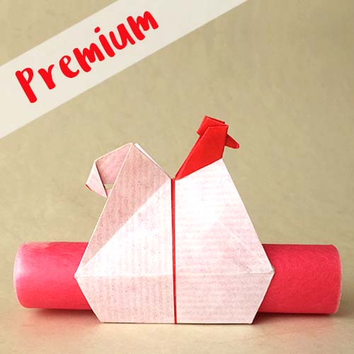 Origami Model of a Messenger Hen, in paper. Designed by Leyla Torres