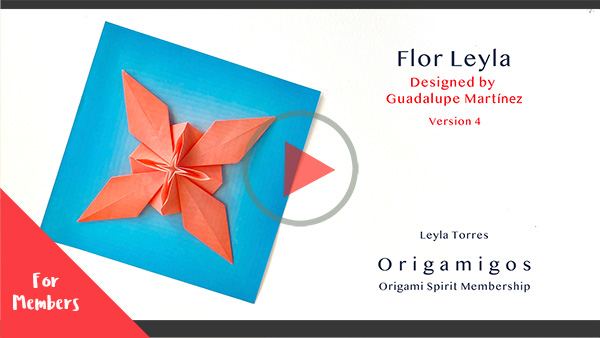 An origami flower designed by Guadelupe Martinez -Presented on www.origamispirit.com