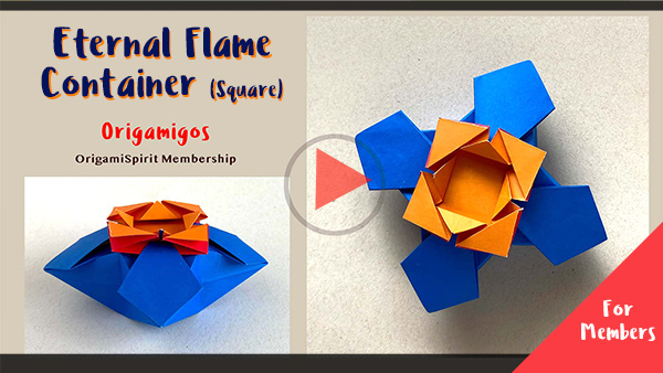 Origami - Contenedor llama eterna - Forma cuadrada - Diseño de Leyla Torres