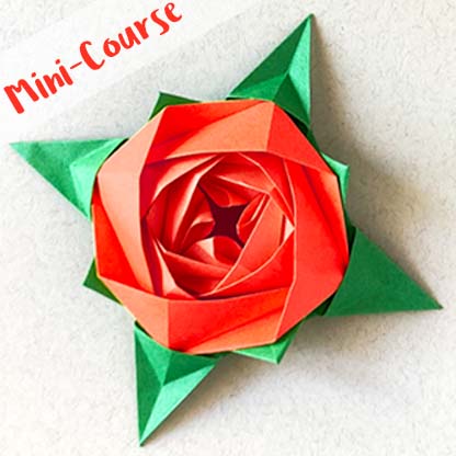 Rose in a star Origami Spirit mini course model