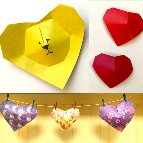Origami Model of an Origami Puffy Heart and Lion Head, in paper, designed by Leyla Torres.