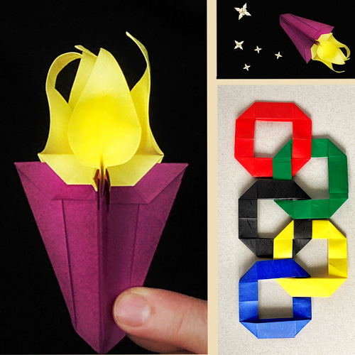 Origami Model of an Olympic Torch designed by Leyla Torres