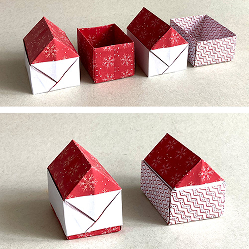 Origami Model of of a Gift House-Box designed by Roman Diaz and Leyla Torres