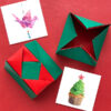 An origami model titled "Advent Calendar Box" designed by Leyla Tores