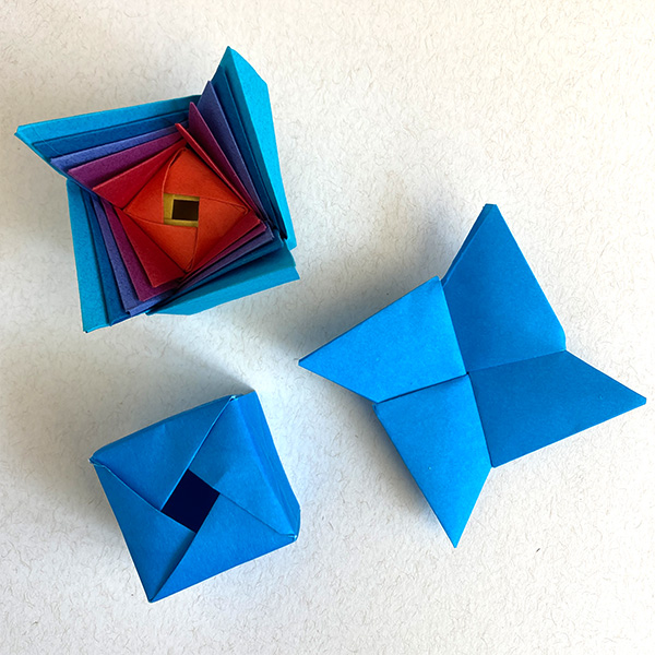 Origami Model of the Star box Cube. Designed by Wenhau Chau
