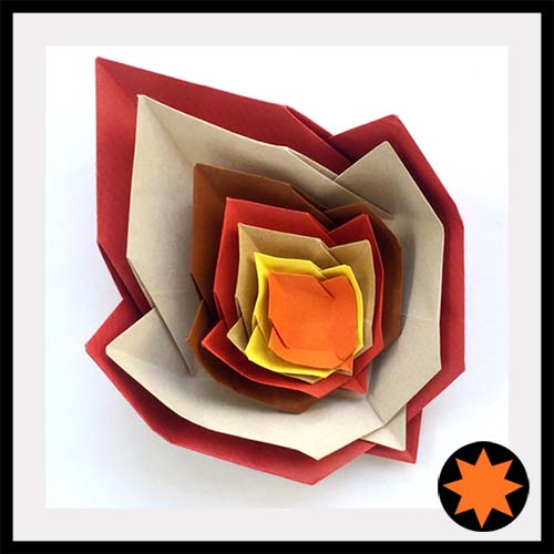 Premium content Fall Leaf Salver origami model designed by David Donahue