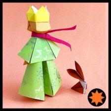 Origami Model of the Little Prince, in paper. Designed by Leyla Torres