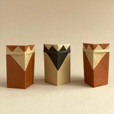 An origami model titled "Three Kings" designed by Carlos Bocanegra