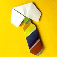 An Origami model titled "Necktie." A design of Leyla Torres.